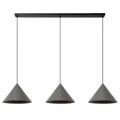 Lampadari Moderni-Selezionato da Mazzolaluce Lampadario grigio per tavolo sala da pranzo moderna 3 luci pendenti