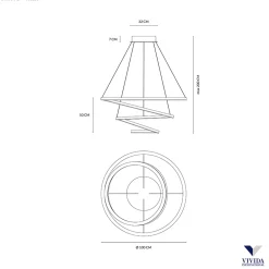Lampadari Moderni-Vivida International Lampadario hurricane vivida led 175w 3000k bianco moderno