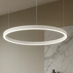 Lampadari Moderni-Ideal Lux Lampadario oracle slim sp d050 round bianco led 32w 4000k per soggiorno