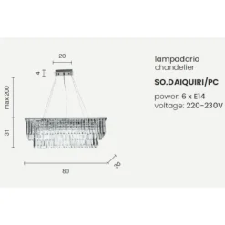 Lampadari Moderni-Ondaluce Lampadario in cristallo molato so daiquiri pc