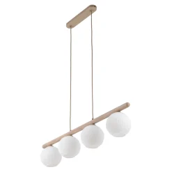 Lampadari Cucina-Selezionato da Mazzolaluce Lampadario in legno e vetro per tavolo da cucina