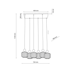 Lampadari Moderni-Selezionato da Mazzolaluce Lampadario in legno e vetro per soggiorno moderno con pendenti a sospensione