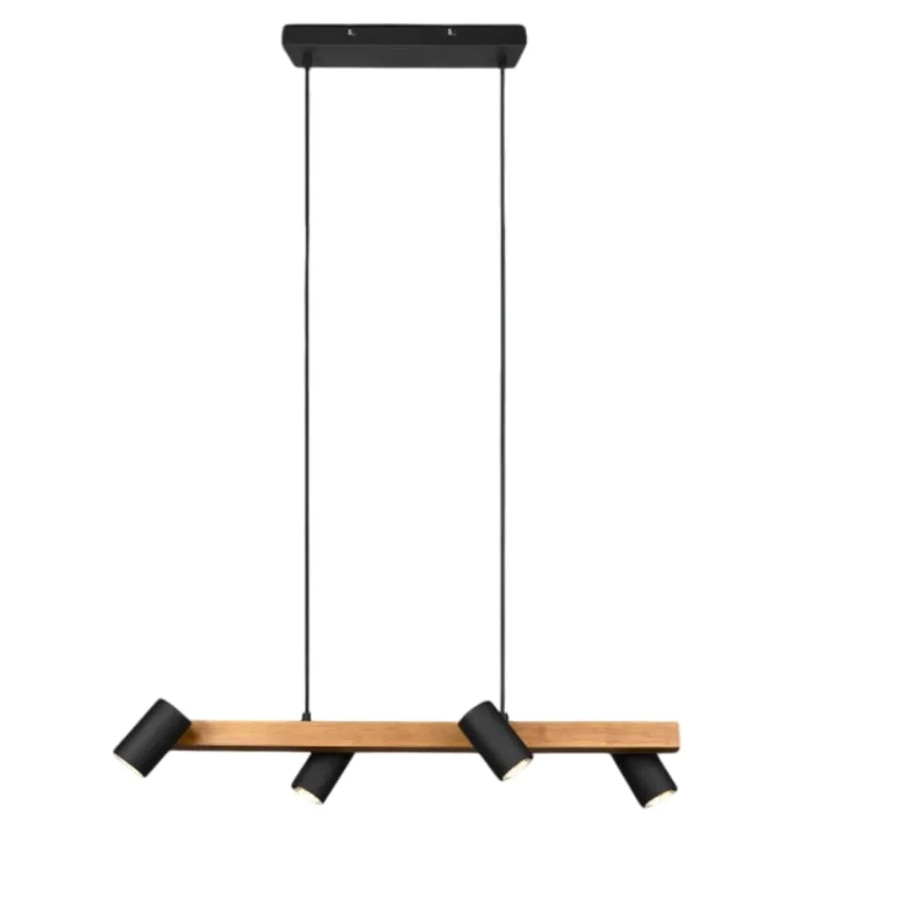 Lampadari Cucina-Selezionato da Mazzolaluce Lampadario in legno luci orientabili nero per cucina