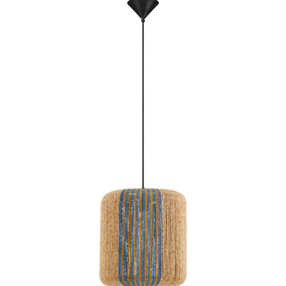Lampadari Cucina-Selezionato da Mazzolaluce Lampadario in rattan corda naturale blu per cucina
