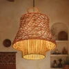 Lampadari Moderni-Selezionato da Mazzolaluce Lampadario in rattan corda naturale arancione cavo nero