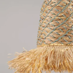 Lampadario Camera Da Letto-Selezionato da Mazzolaluce Lampadario in rattan giacinto d'acqua rafia corda verde salvia per camera da letto