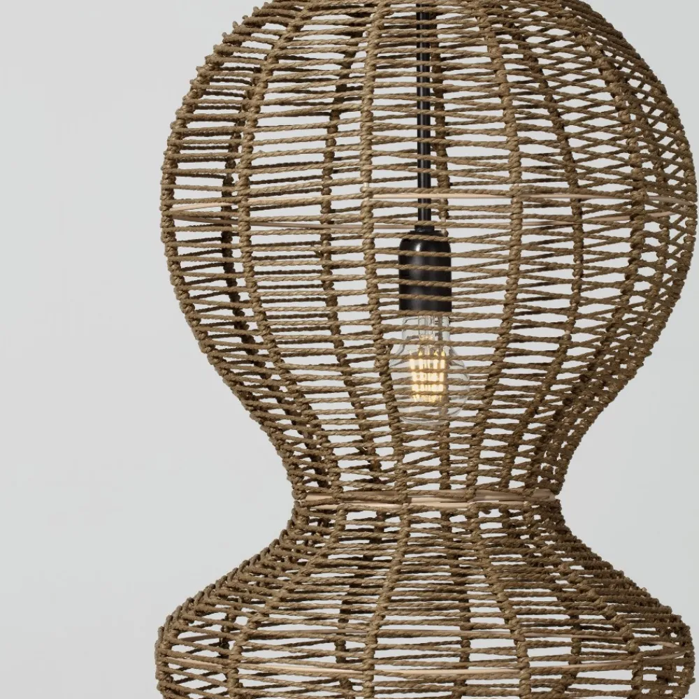 Lampadari Moderni-Selezionato da Mazzolaluce Lampadario in rattan marrone per soggiorno