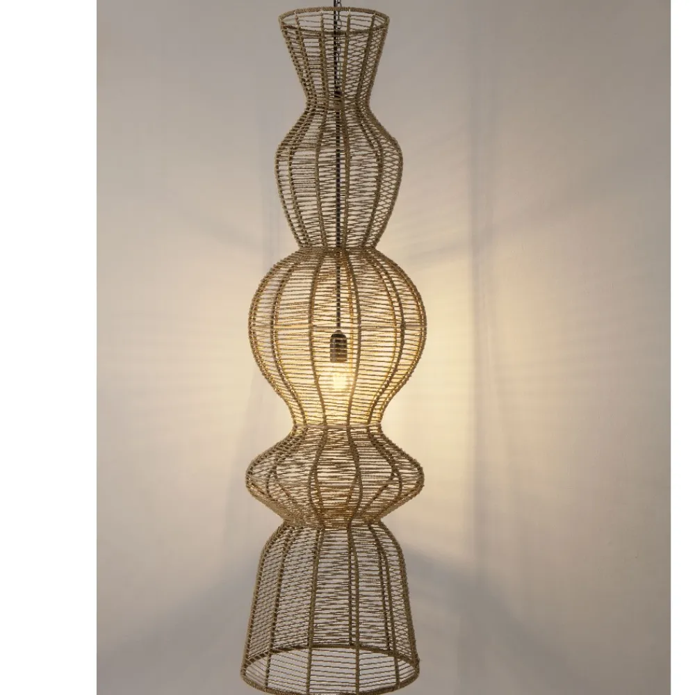 Lampadari Moderni-Selezionato da Mazzolaluce Lampadario in rattan marrone per soggiorno