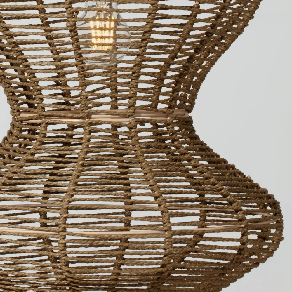 Lampadari Moderni-Selezionato da Mazzolaluce Lampadario in rattan marrone per soggiorno