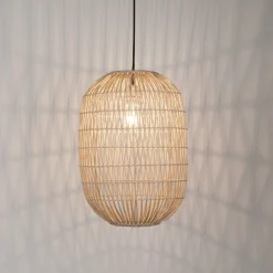 Lampadario Camera Da Letto-Selezionato da Mazzolaluce Lampadario in rattan naturale 30 cm per camera da letto etnica