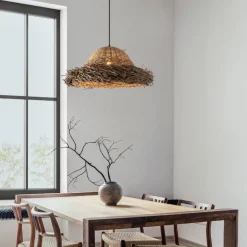 Lampadari Cucina-Selezionato da Mazzolaluce Lampadario in rattan per cucina cupola alga marina