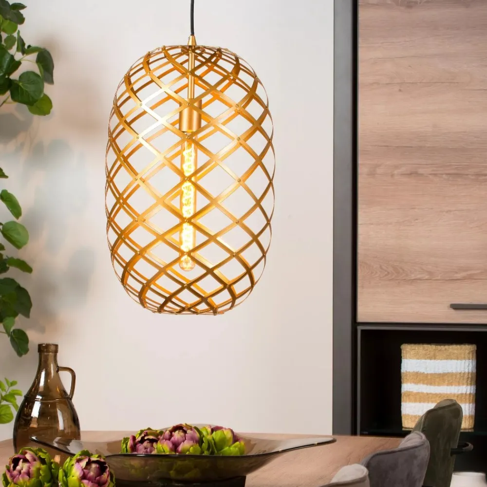 Lampadari Moderni-Selezionato da Mazzolaluce Lampadario intreccio metallo oro