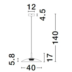 Lampadari Cucina-Selezionato da Mazzolaluce Lampadario in vetro fume led 12w 3000k 40 cm per cucina moderna