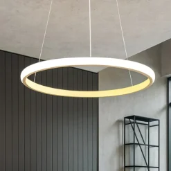 Lampadari Moderni-Gea Luce Lampadario iole s1 oro cerchio led 28w 3000k moderno