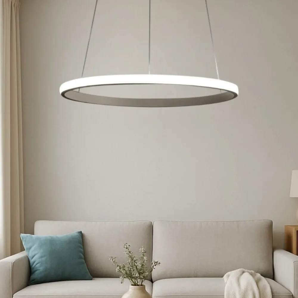 Lampadari Moderni-Gea Luce Lampadario iole s1 titanio cerchio led 28w 3000k