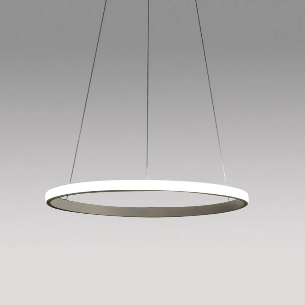 Lampadari Moderni-Gea Luce Lampadario iole s1 titanio cerchio led 28w 3000k