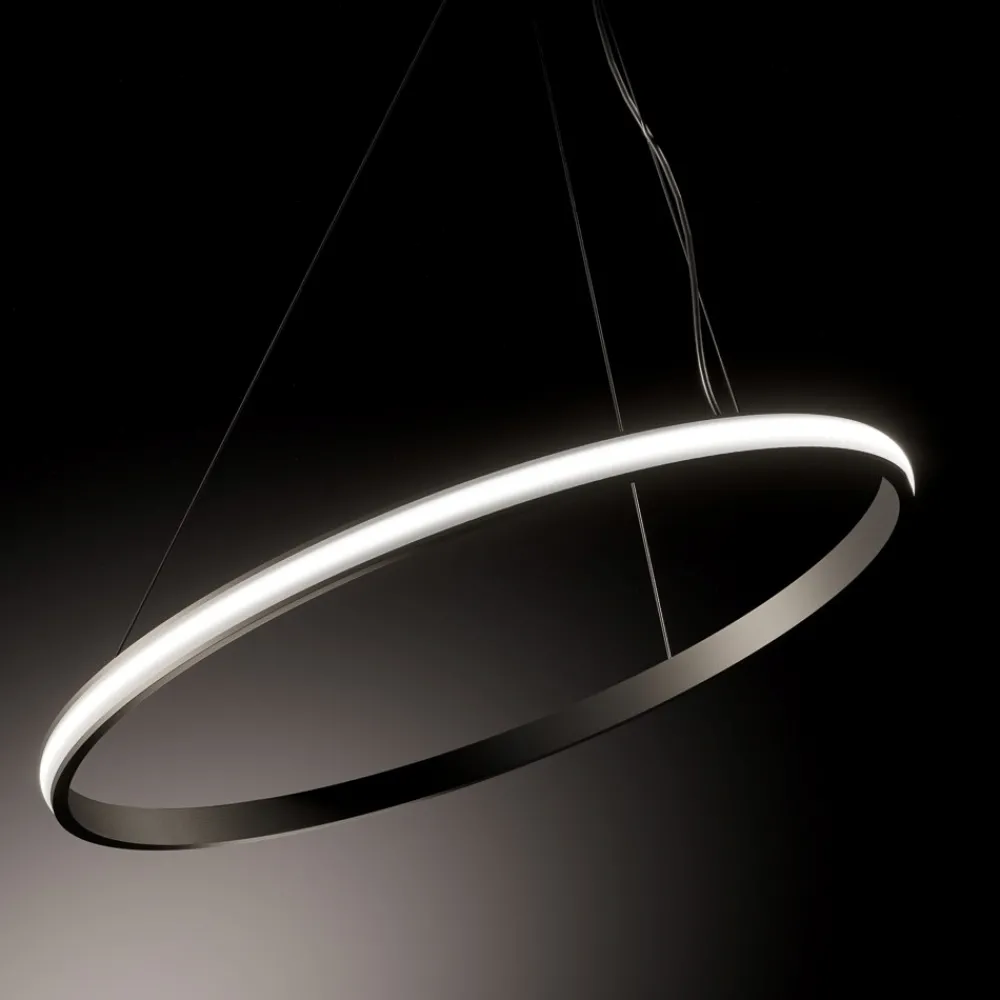 Lampadari Moderni-Gea Luce Lampadario iole s1 titanio cerchio led 28w 3000k