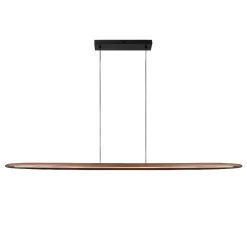 Lampadari Moderni-Selezionato da Mazzolaluce Lampadario japandi a sospensione in legno per sala da pranzo