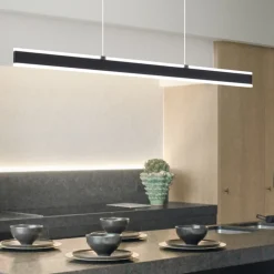 Lampadari Moderni-Perenz Illuminazione Lampadario kante nero led cct 3000k 4000k 6000k per tavolo ufficio