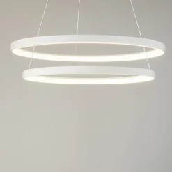 Lampadari Moderni-Gea Luce Lampadario krizia s2 bianco moderno 2 cerchi led