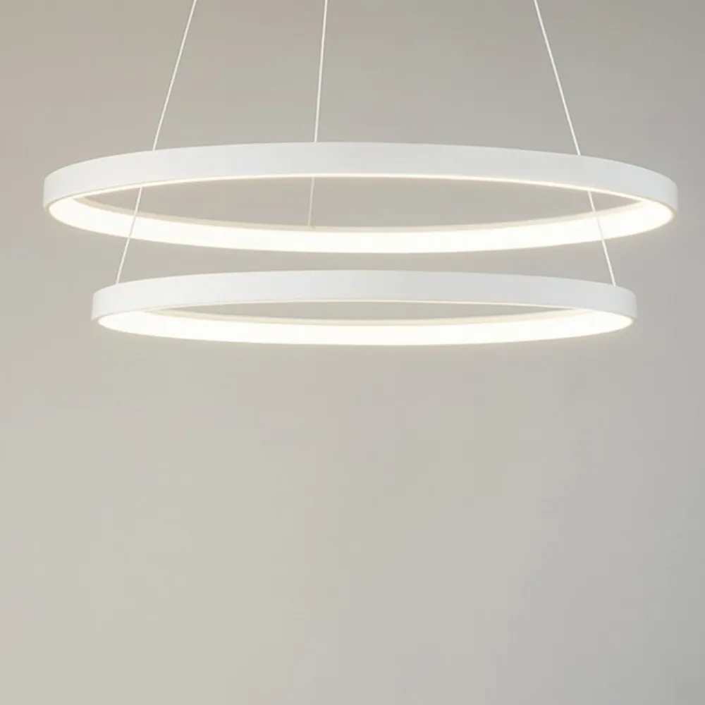 Lampadari Moderni-Gea Luce Lampadario krizia s2 bianco moderno 2 cerchi led