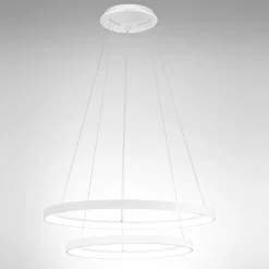 Lampadari Moderni-Gea Luce Lampadario krizia s2 bianco moderno 2 cerchi led