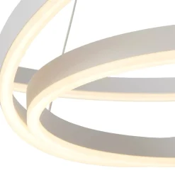 Lampadari Moderni-Selezionato da Mazzolaluce Lampadario led anelli bianco design moderno per soggiorno
