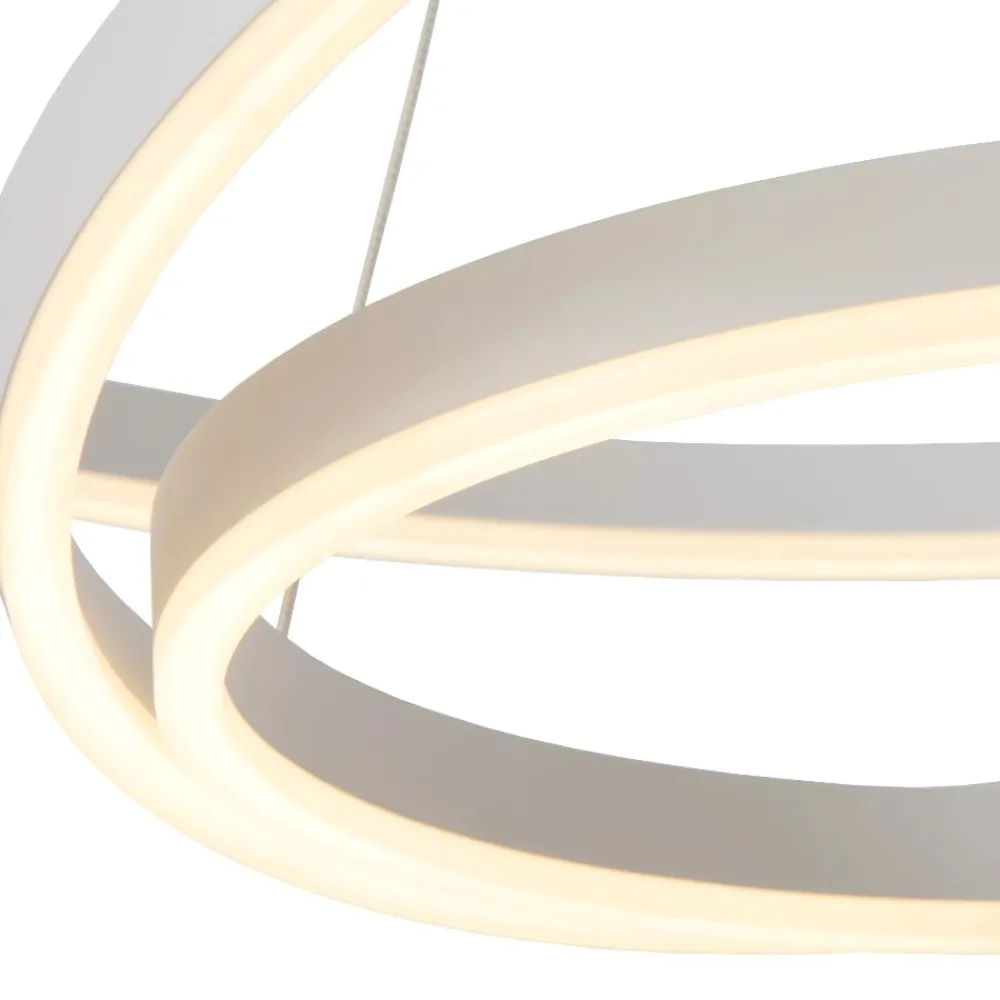 Lampadari Moderni-Selezionato da Mazzolaluce Lampadario led anelli bianco design moderno per soggiorno