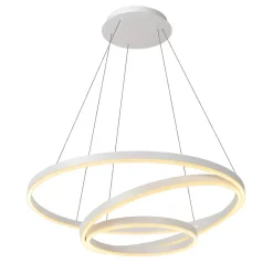 Lampadari Moderni-Selezionato da Mazzolaluce Lampadario led anelli bianco design moderno per soggiorno