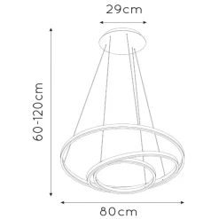 Lampadari Moderni-Selezionato da Mazzolaluce Lampadario led anelli bianco design moderno per soggiorno
