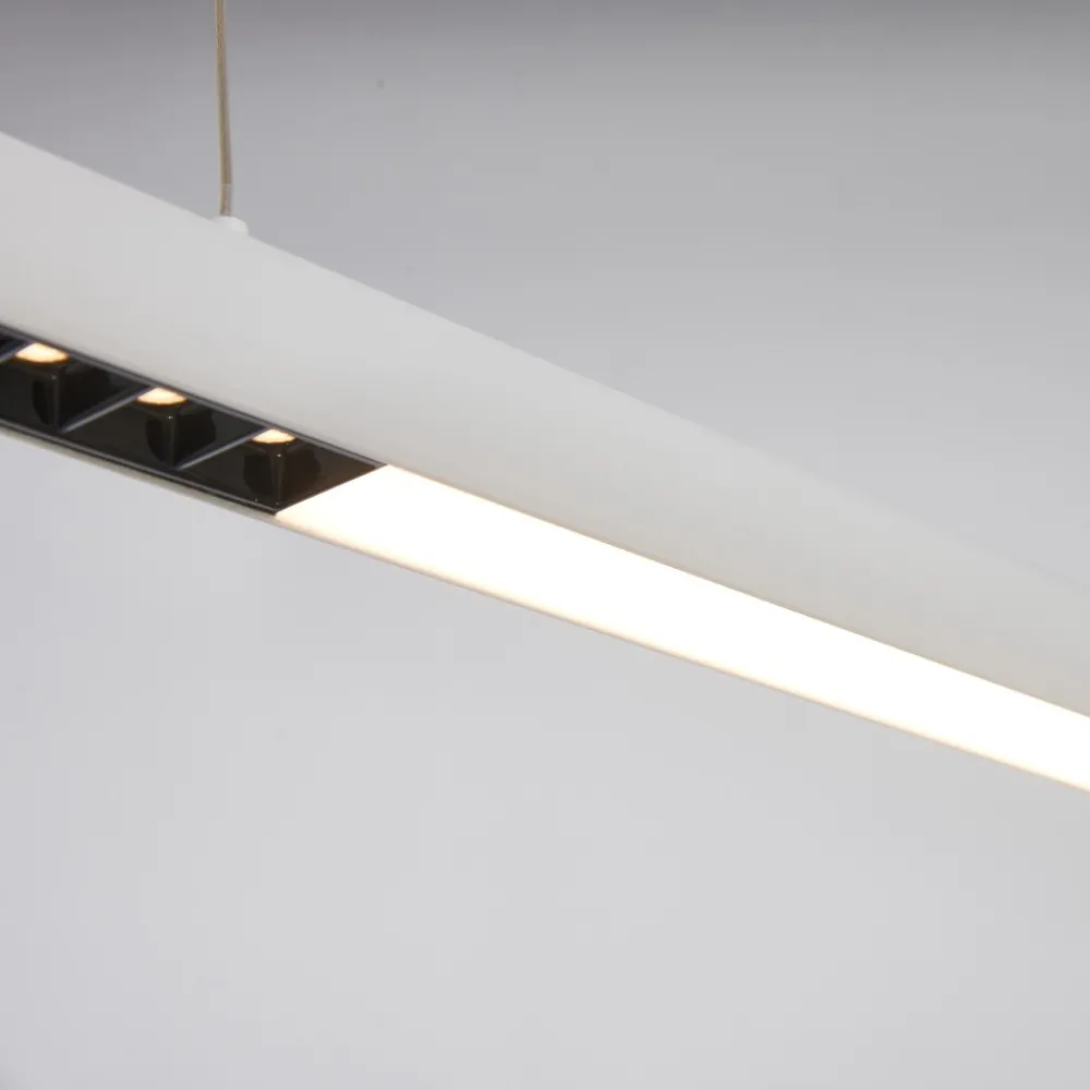 Lampadari Moderni-Selezionato da Mazzolaluce Lampadario led bianco saliscendi con sensore dimmerper tavolo ufficio