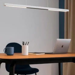 Lampadari Moderni-Selezionato da Mazzolaluce Lampadario led bianco saliscendi con sensore dimmerper tavolo ufficio
