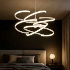 Lampadario Camera Da Letto-Perenz Illuminazione Lampadario led cct per camera da letto moderna nest perenz bianco