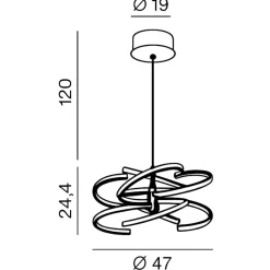 Lampadario Camera Da Letto-Perenz Illuminazione Lampadario led cct per camera da letto moderna nest perenz bianco