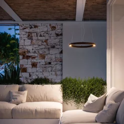 Lampadari Moderni-Linea Light Lampadario led cerchio marrone lira