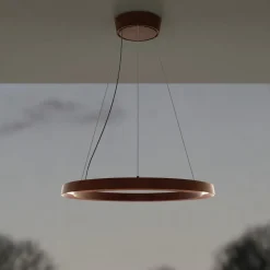 Lampadari Moderni-Linea Light Lampadario led cerchio marrone lira