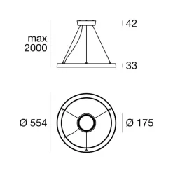 Lampadari Moderni-Linea Light Lampadario led cerchio marrone lira