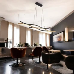 Lampadari Moderni-Selezionato da Mazzolaluce Lampadario led design moderna nero marrone 3000k