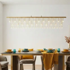 Lampadari Moderni-Selezionato da Mazzolaluce Lampadario led design moderno oro per salotto