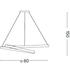 Lampadari Moderni-Ideal Lux Lampadario led design moderno 3000k oz sp d80 nero