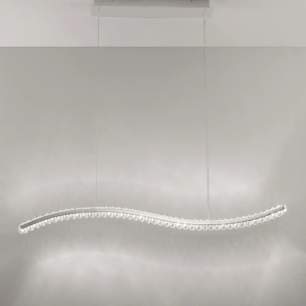 Lampadari Moderni-Selezionato da Mazzolaluce Lampadario led di cristallo per soggiorno