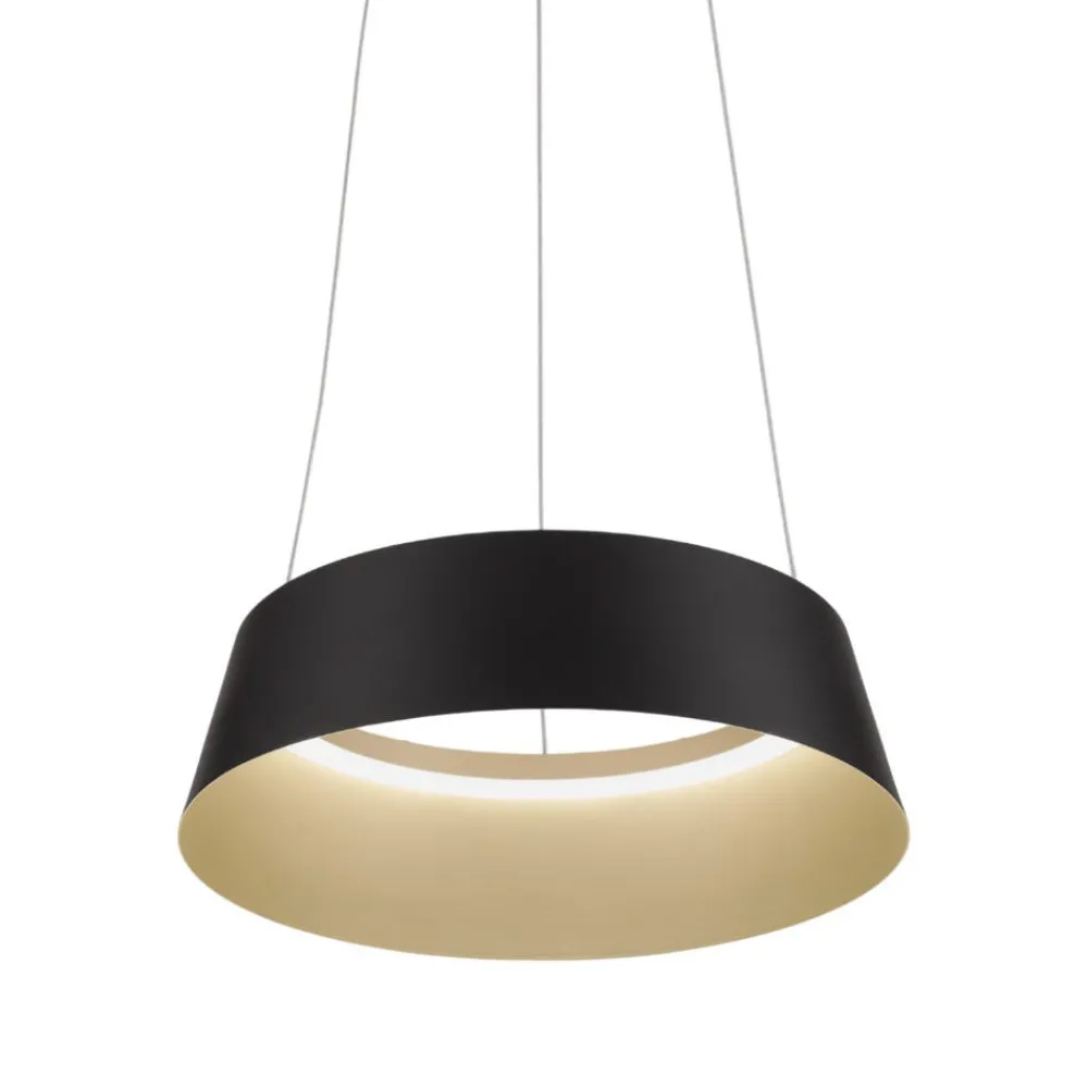 Lampadari Cucina-Selezionato da Mazzolaluce Lampadario led dimmerabile cono rovesciato nero oro per cucina moderna