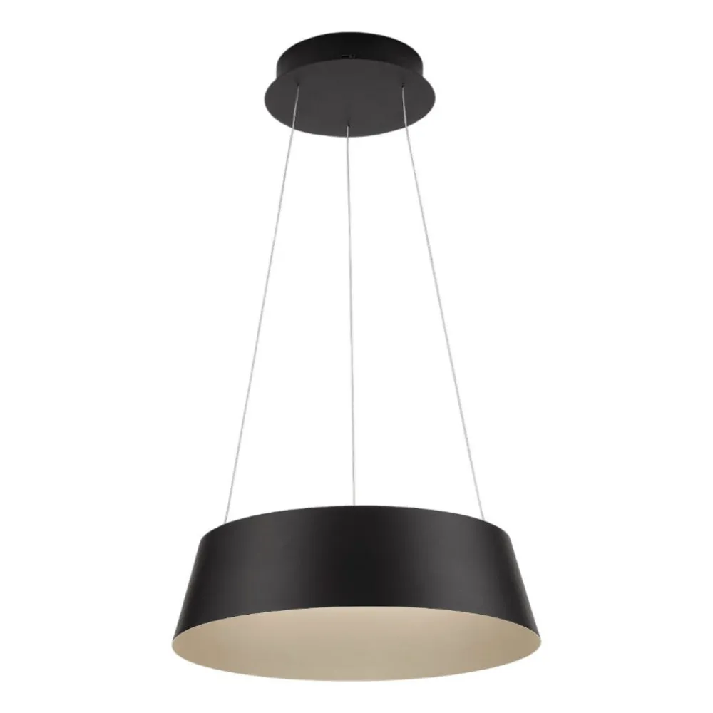 Lampadari Cucina-Selezionato da Mazzolaluce Lampadario led dimmerabile cono rovesciato nero oro per cucina moderna