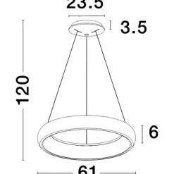 Lampadari Moderni-Selezionato da Mazzolaluce Lampadario led 3000k cerchio grigio 60cm dimmerabile