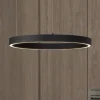 Lampadari Moderni-Selezionato da Mazzolaluce Lampadario led 3000k dimmerabile cerchio 80cm nero