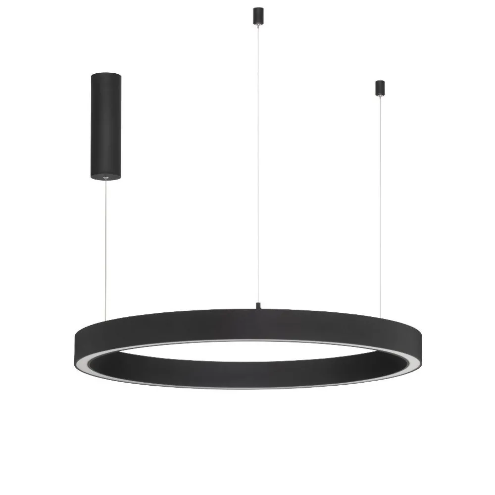 Lampadari Moderni-Selezionato da Mazzolaluce Lampadario led 3000k dimmerabile cerchio 80cm nero