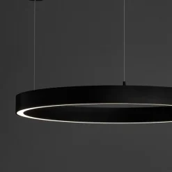 Lampadari Moderni-Selezionato da Mazzolaluce Lampadario led 3000k dimmerabile cerchio 80cm nero