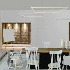 Lampadari Moderni-Selezionato da Mazzolaluce Lampadario led 3000k dimmerabile quadrato 100cm bianco moderno