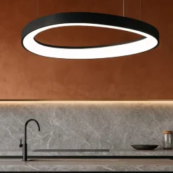 Lampadari Cucina-Ideal Lux Lampadario led 3000k gemini sp d042 nero
