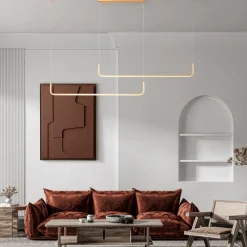 Lampadari Moderni-Selezionato da Mazzolaluce Lampadario led moderno oro design per sala da pranzo